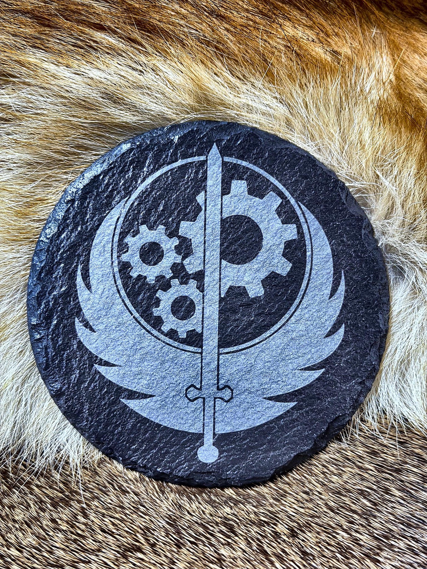 Laser-Engraved Slate Coaster | Wasteland Faction & Vintage Soda Designs | Choose Your Design