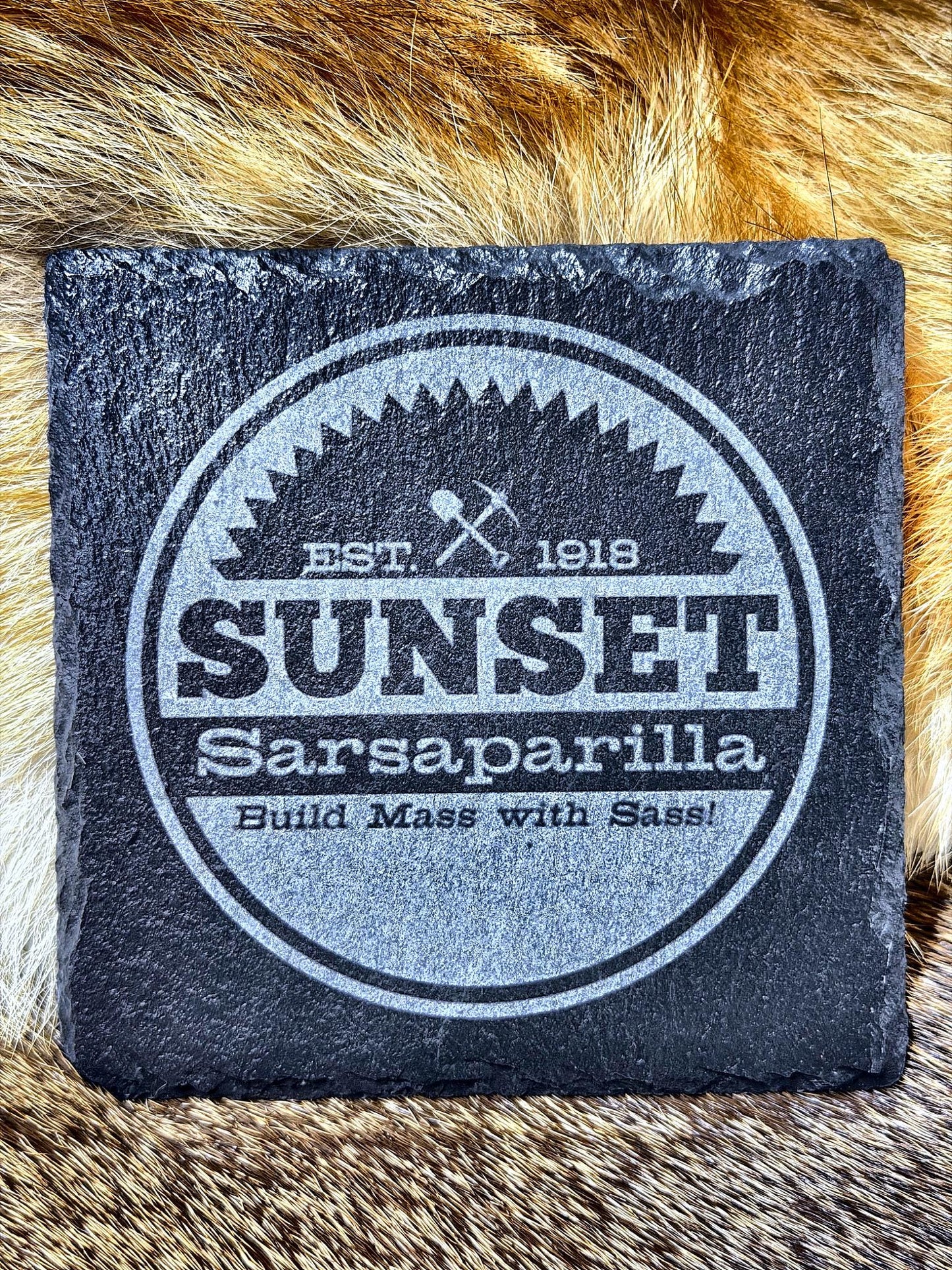 Laser-Engraved Slate Coaster | Wasteland Faction & Vintage Soda Designs | Choose Your Design