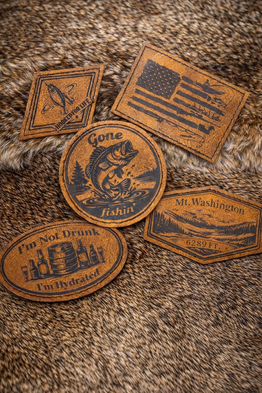 Custom Iron-On Leatherette Patch for Hats, Bags & Jackets – Laser Engraved