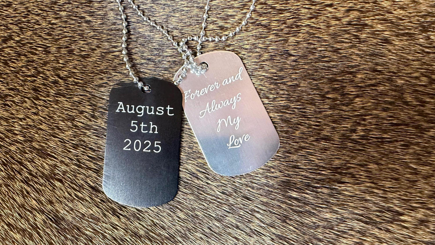 Custom Fingerprint Dog Tag Necklace – Personalized Valentine’s Day Keepsake